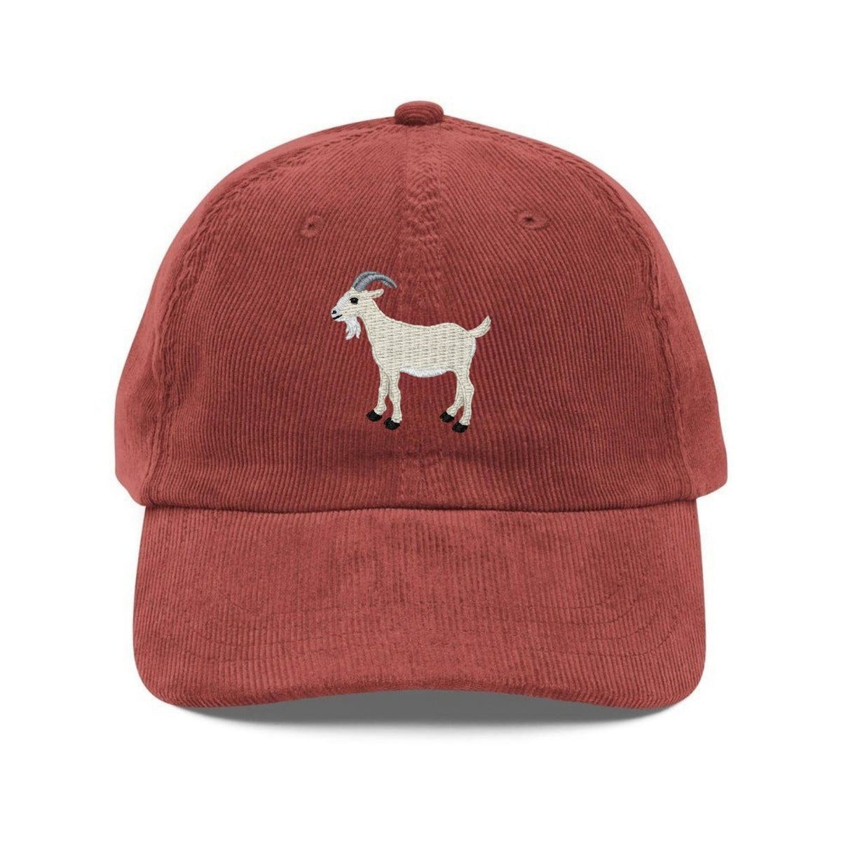 Custom Embroidered Goat White Hat