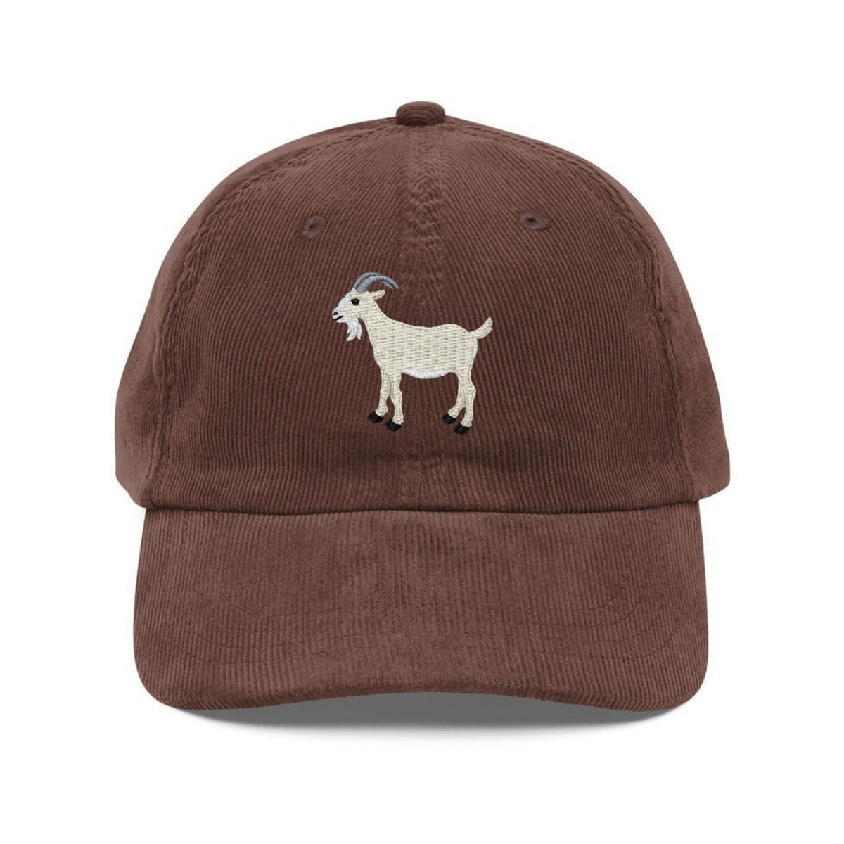 Custom Embroidered Goat White Hat