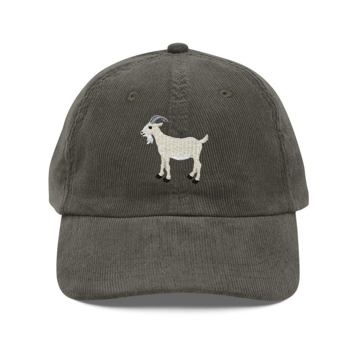 Custom Embroidered Goat White Hat