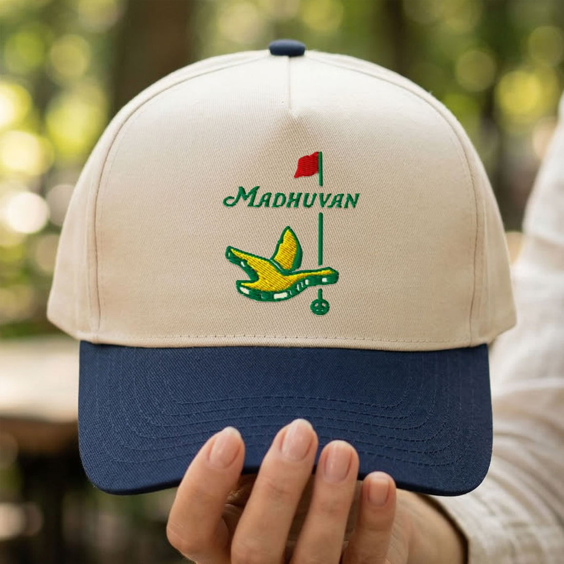Custom Embroidered Goose Madhuvan Golf Snapback Hat