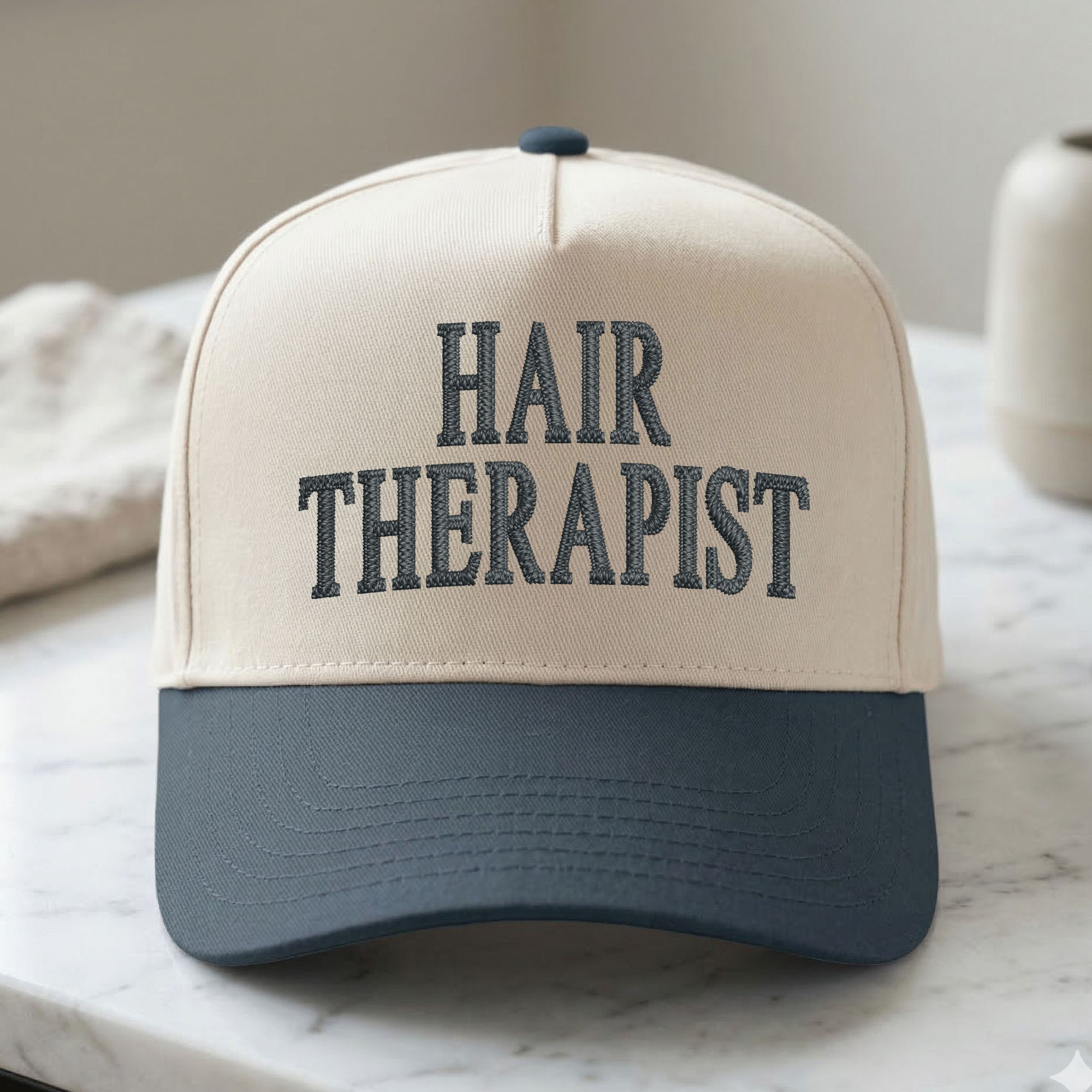 Custom Embroidered HAIR THERAPIST Snapback Hat