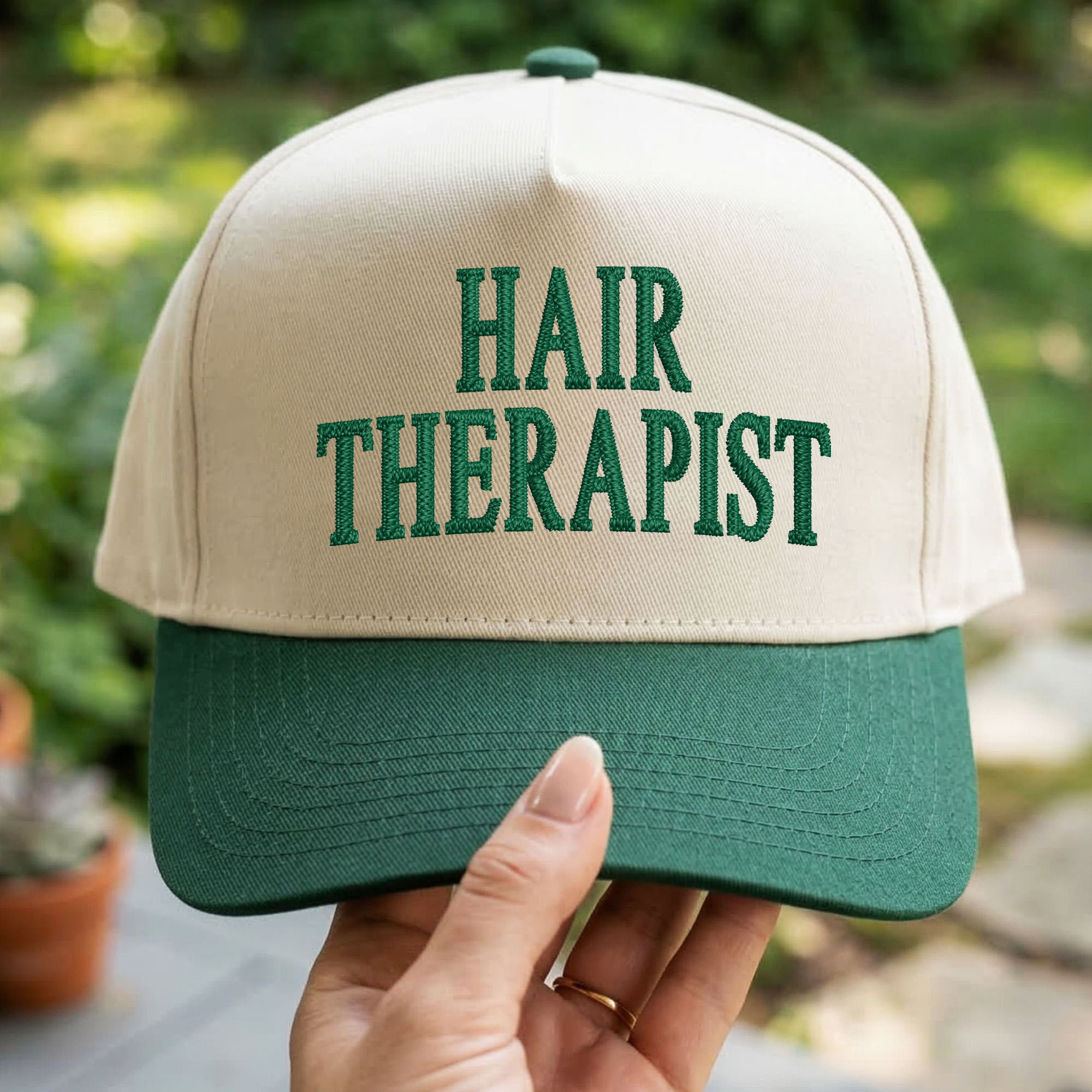Custom Embroidered HAIR THERAPIST Snapback Hat
