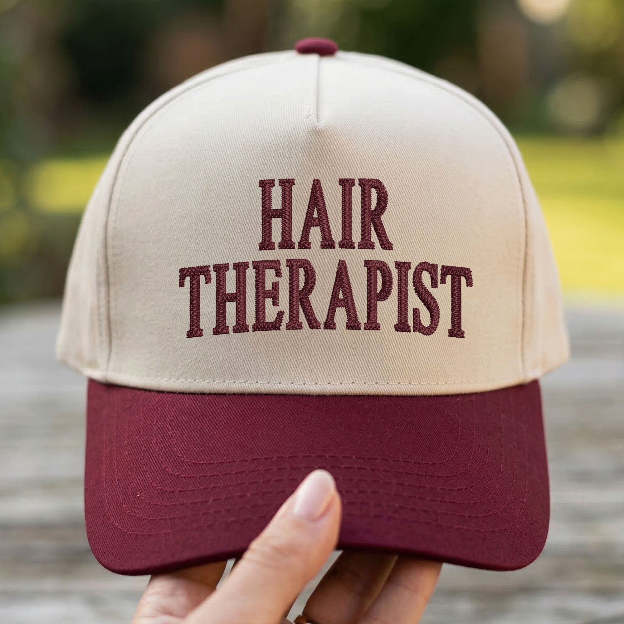 Custom Embroidered HAIR THERAPIST Snapback Hat