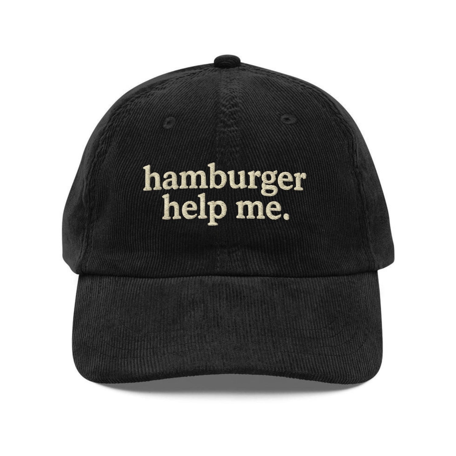 Custom Embroidered Hamburger Help Me Hat - Funny Retro Vintage Cap