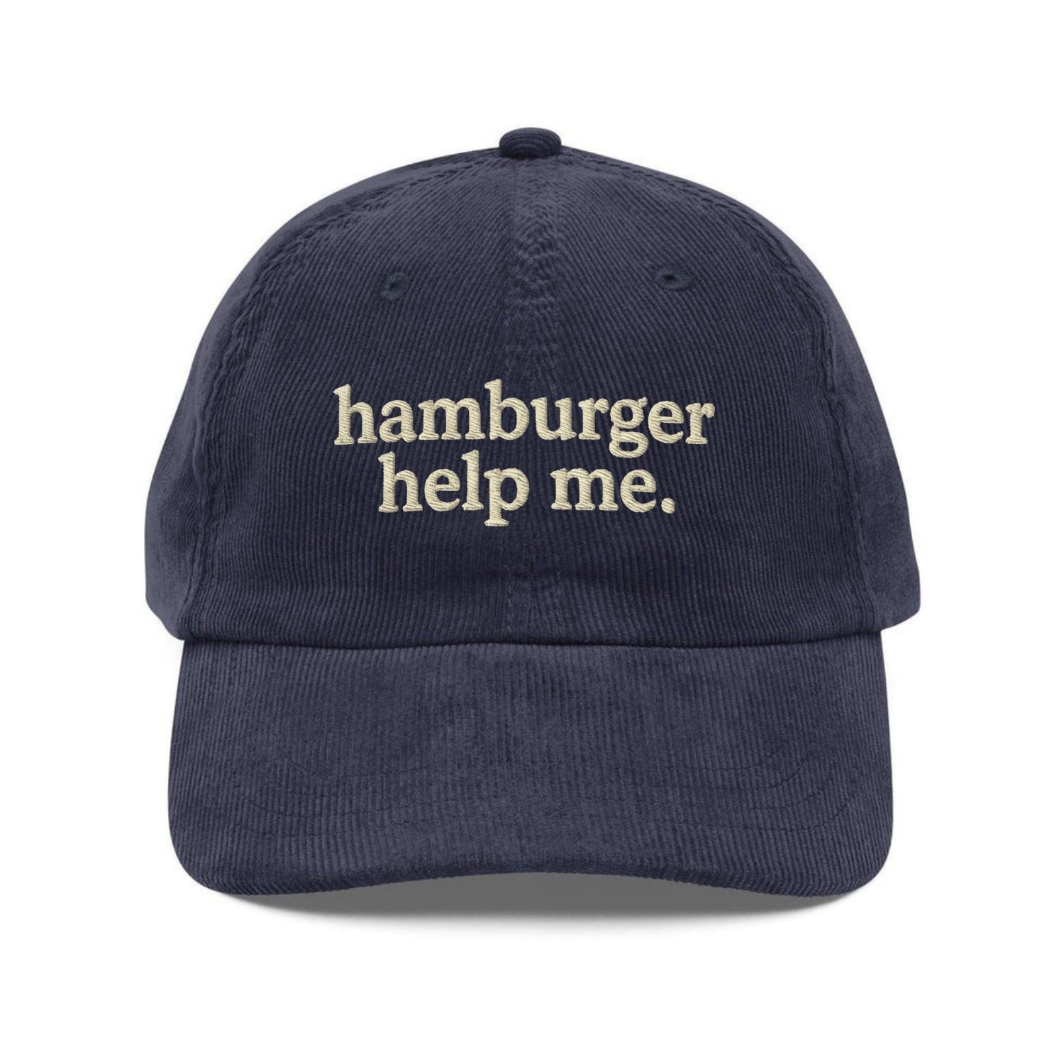 Custom Embroidered Hamburger Help Me Hat - Funny Retro Vintage Cap