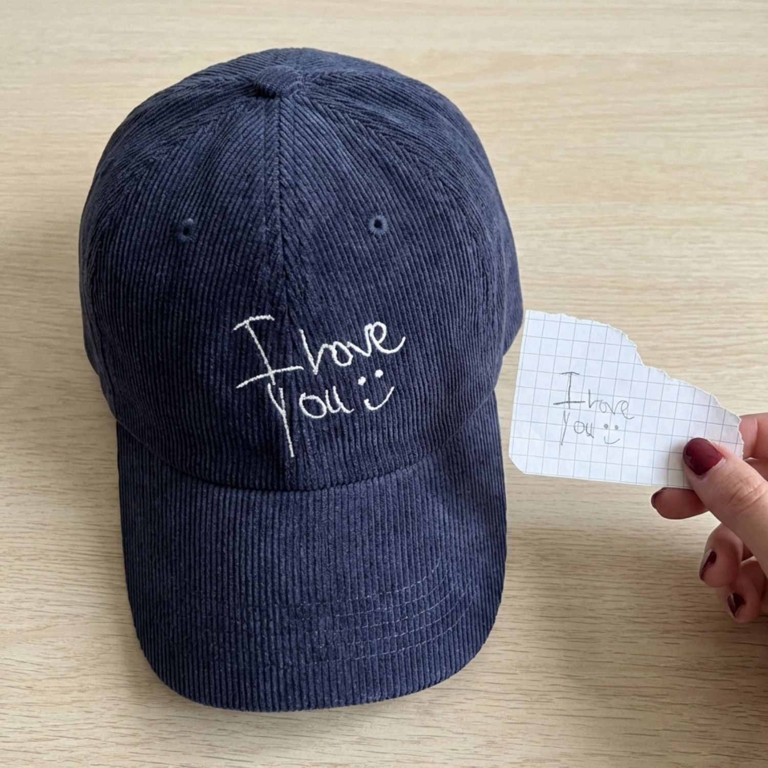 Custom Embroidered Handwriting Hat - Personalized Message Gift Cap