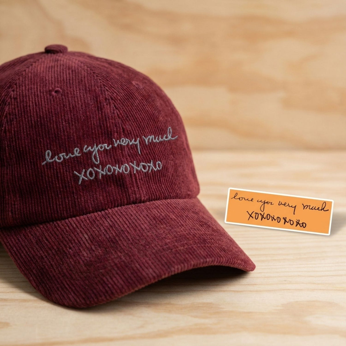 Custom Embroidered Handwriting Hat - Personalized Couple Message Cap