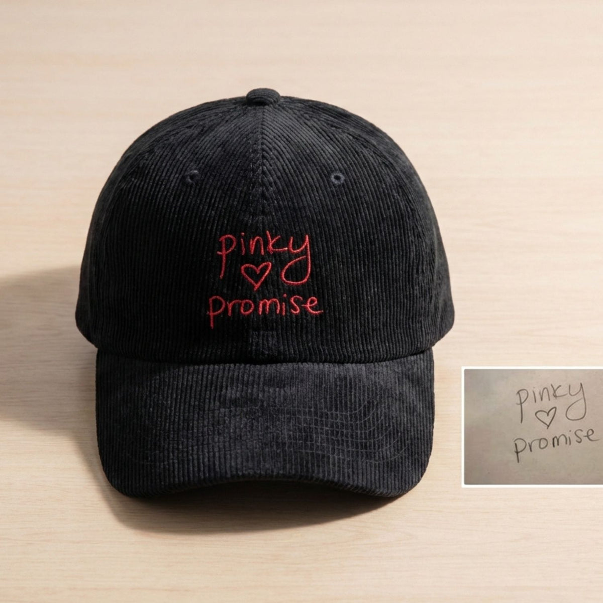 Custom Embroidered Handwriting Hat - Personalized Couple Message Cap