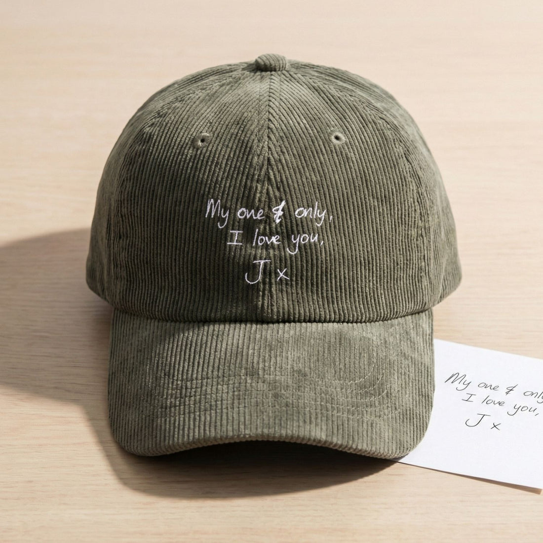 Custom Embroidered Handwriting Hat - Personalized Couple Message Cap