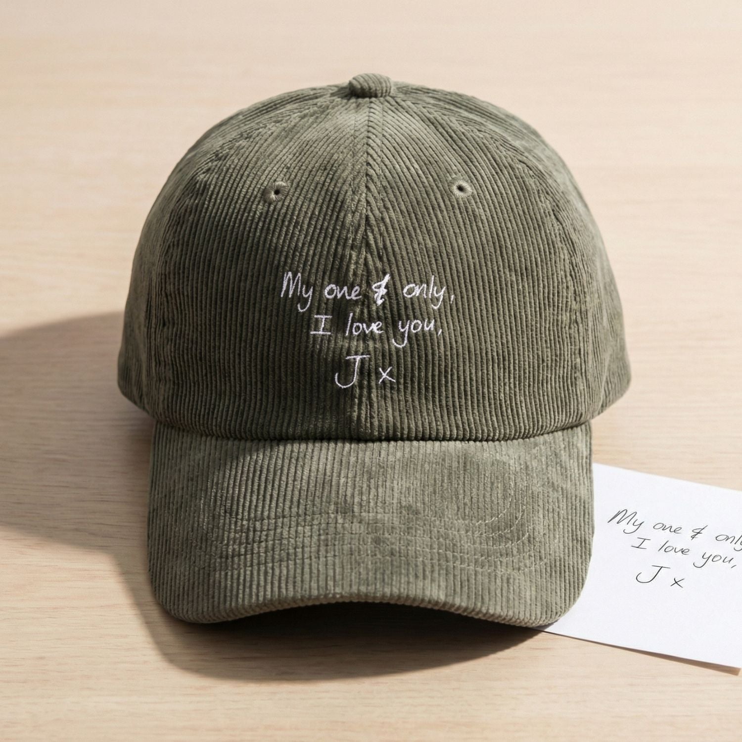 Custom Embroidered Handwriting Hat - Personalized Message Gift Cap