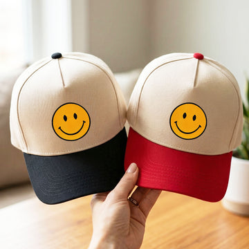 Custom Embroidered Happy Face Snapback Hat