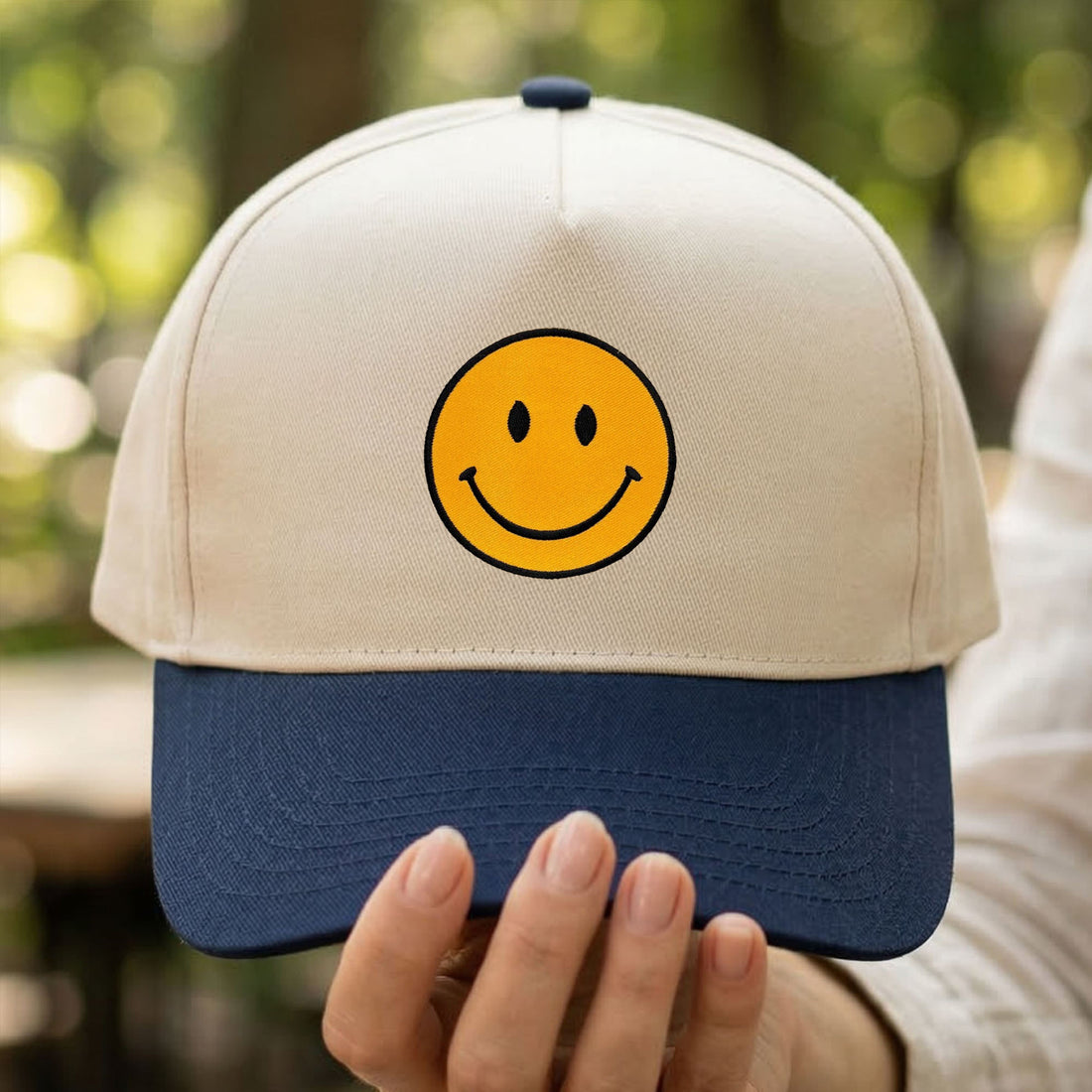 Custom Embroidered Happy Face Snapback Hat
