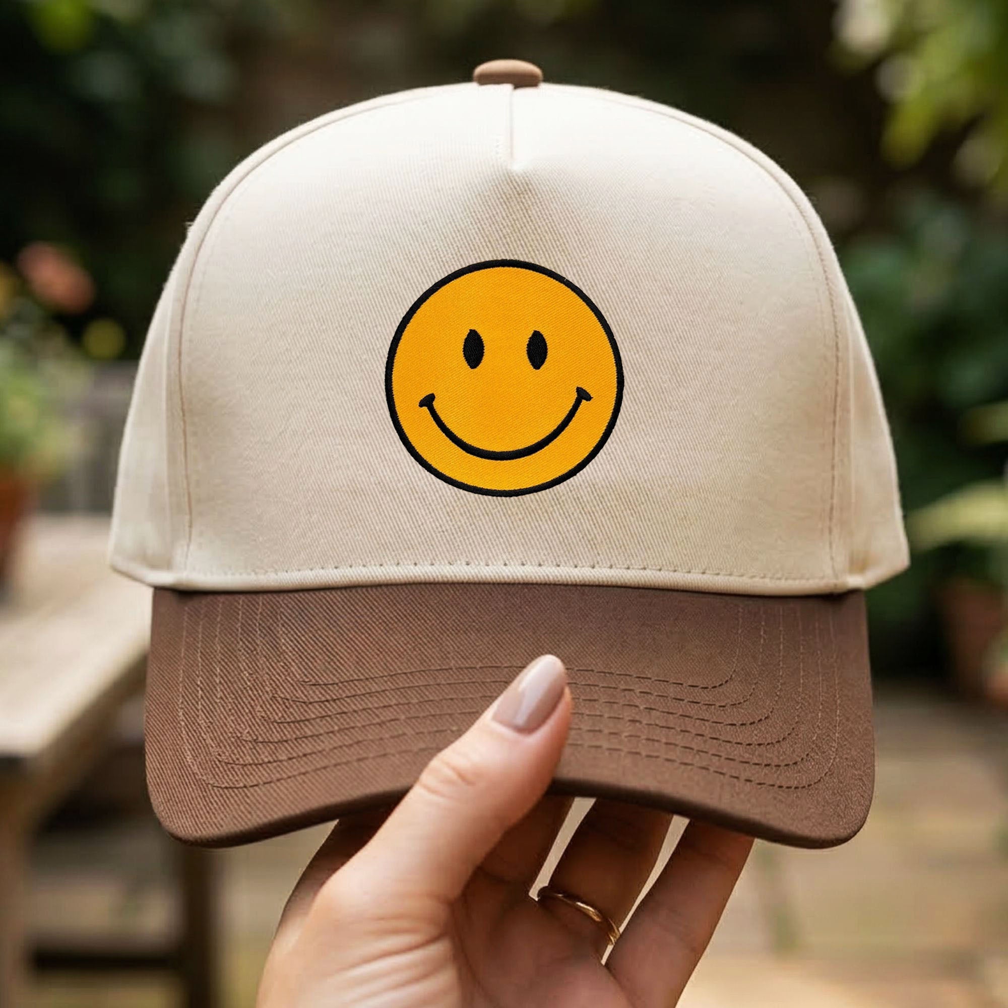 Custom Embroidered Happy Face Snapback Hat
