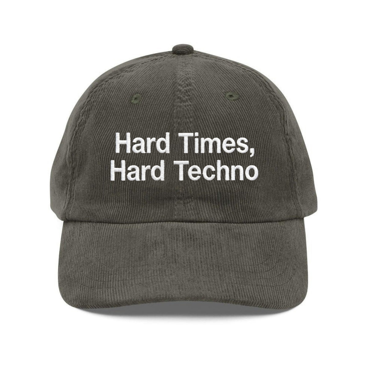 Custom Embroidered Hard Times Hard Techno Hat - Vintage Rave Dad Cap