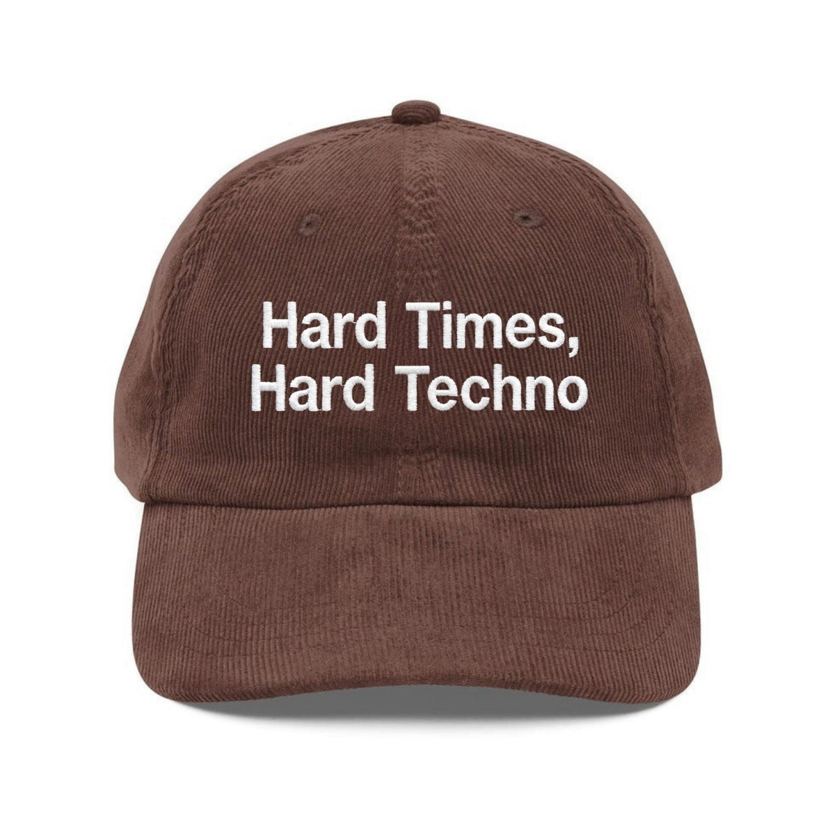 Custom Embroidered Hard Times Hard Techno Hat - Vintage Rave Dad Cap