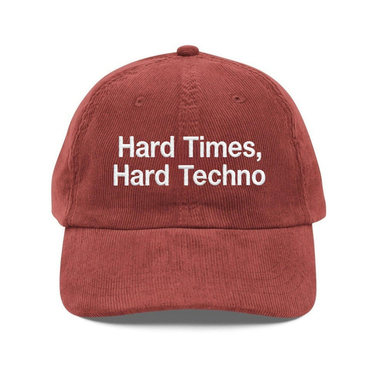 Custom Embroidered Hard Times Hard Techno Hat - Vintage Rave Dad Cap