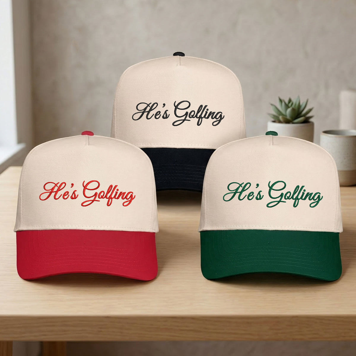 Custom Embroidered He's Golfing Snapback Hat