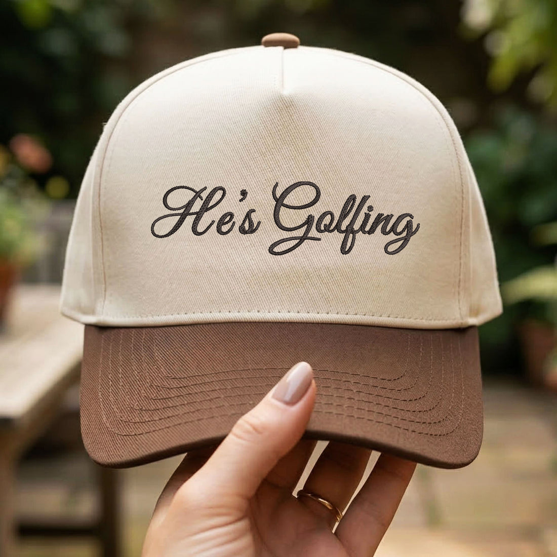 Custom Embroidered He's Golfing Snapback Hat