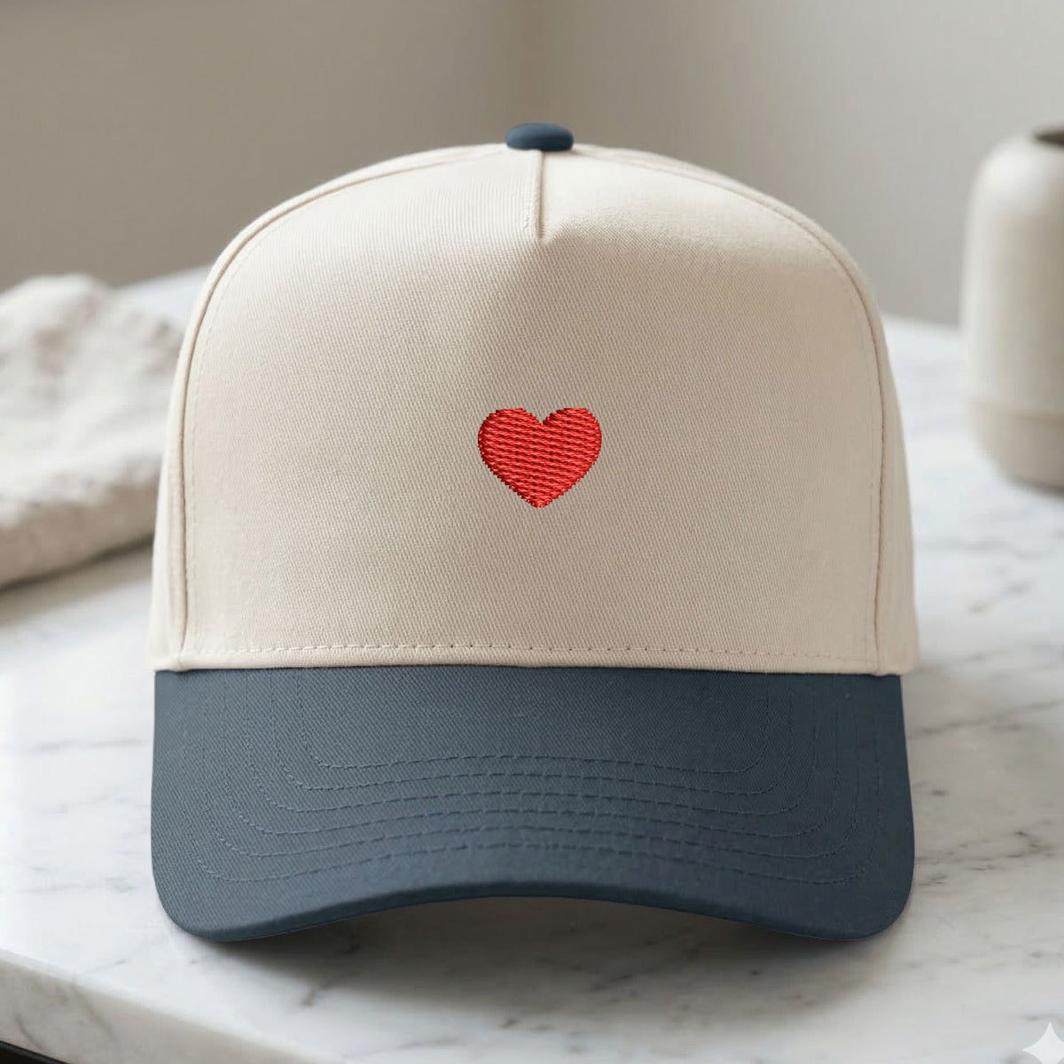 Custom Embroidered Heart Snapback Hat
