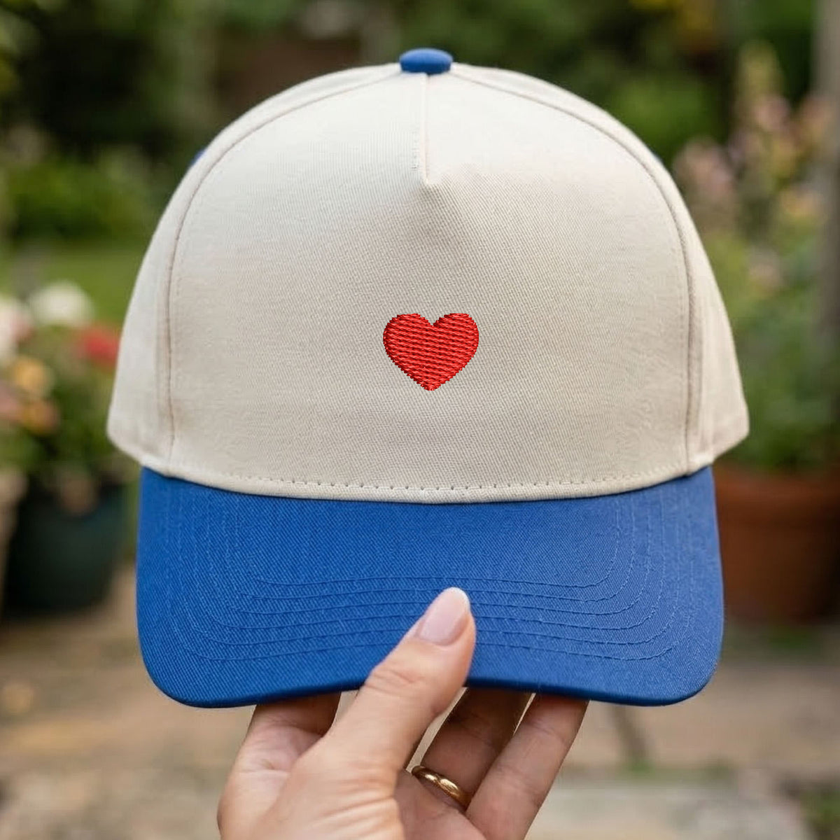 Custom Embroidered Heart Snapback Hat