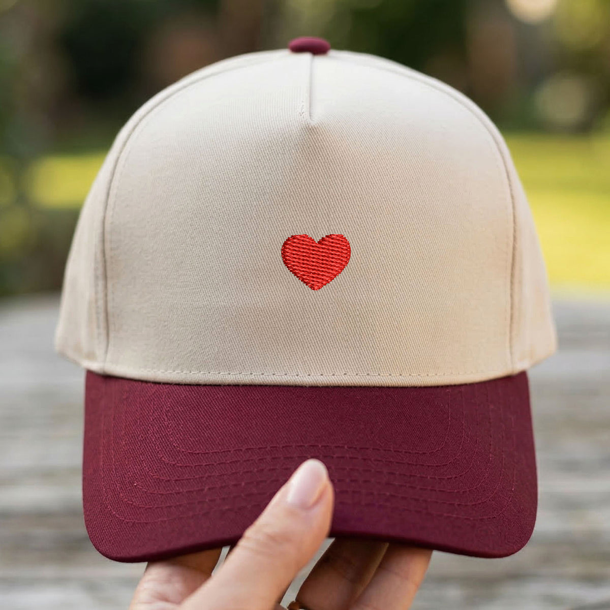 Custom Embroidered Heart Snapback Hat