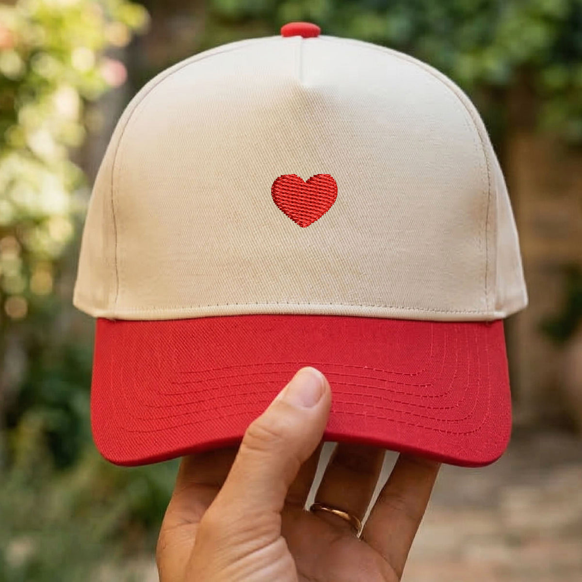 Custom Embroidered Heart Snapback Hat