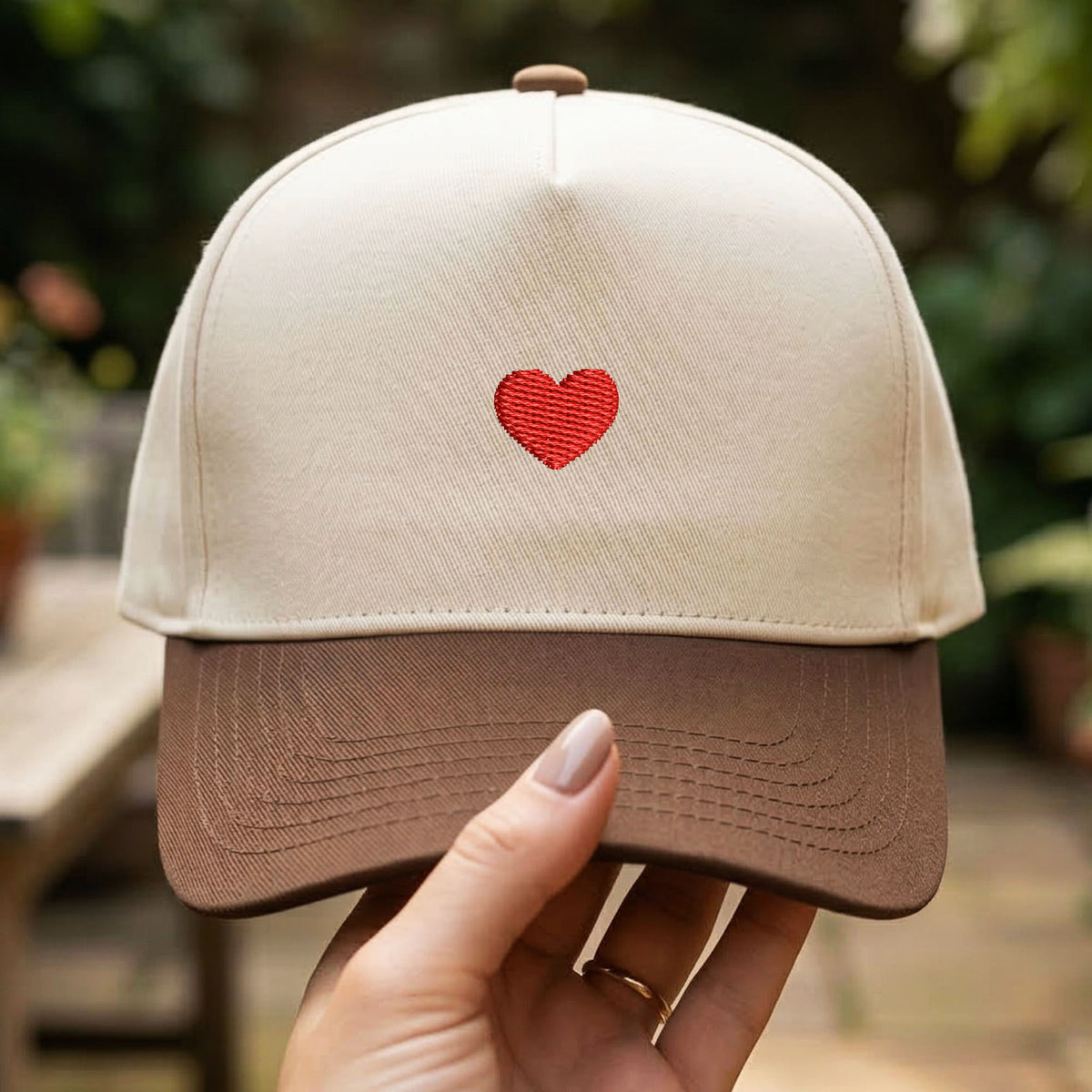 Custom Embroidered Heart Snapback Hat