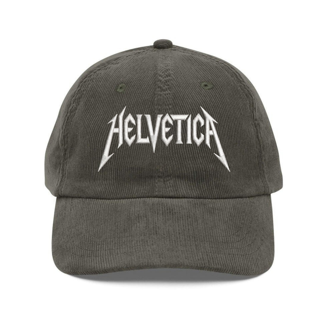 Custom Embroidered Helvetica Hat - Vintage Low Profile Minimalist Cap