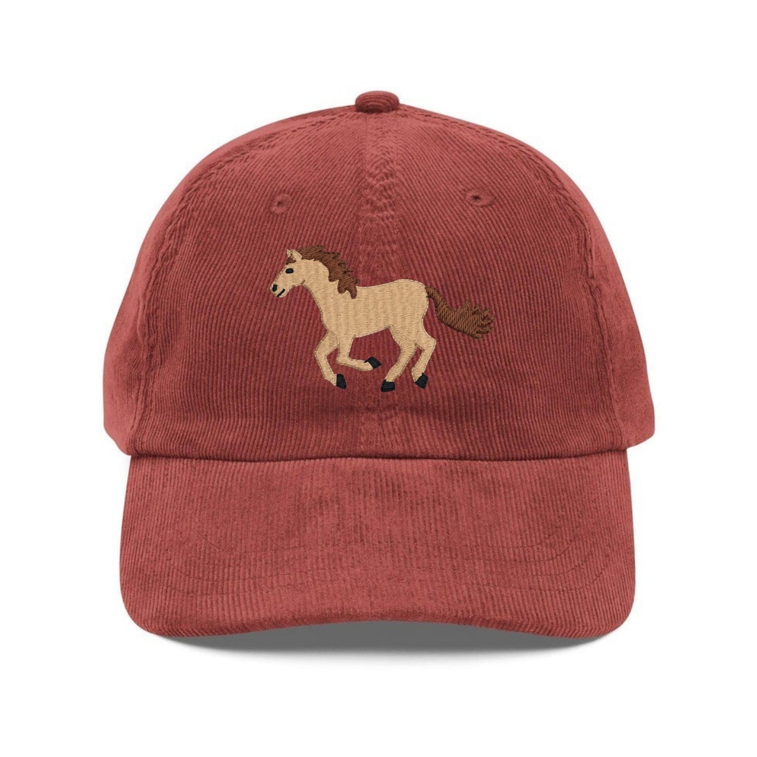 Custom Embroidered Horse Running Brown Hat