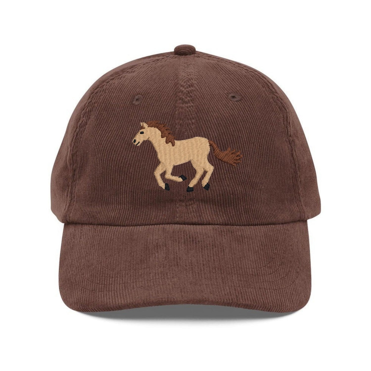 Custom Embroidered Horse Running Brown Hat