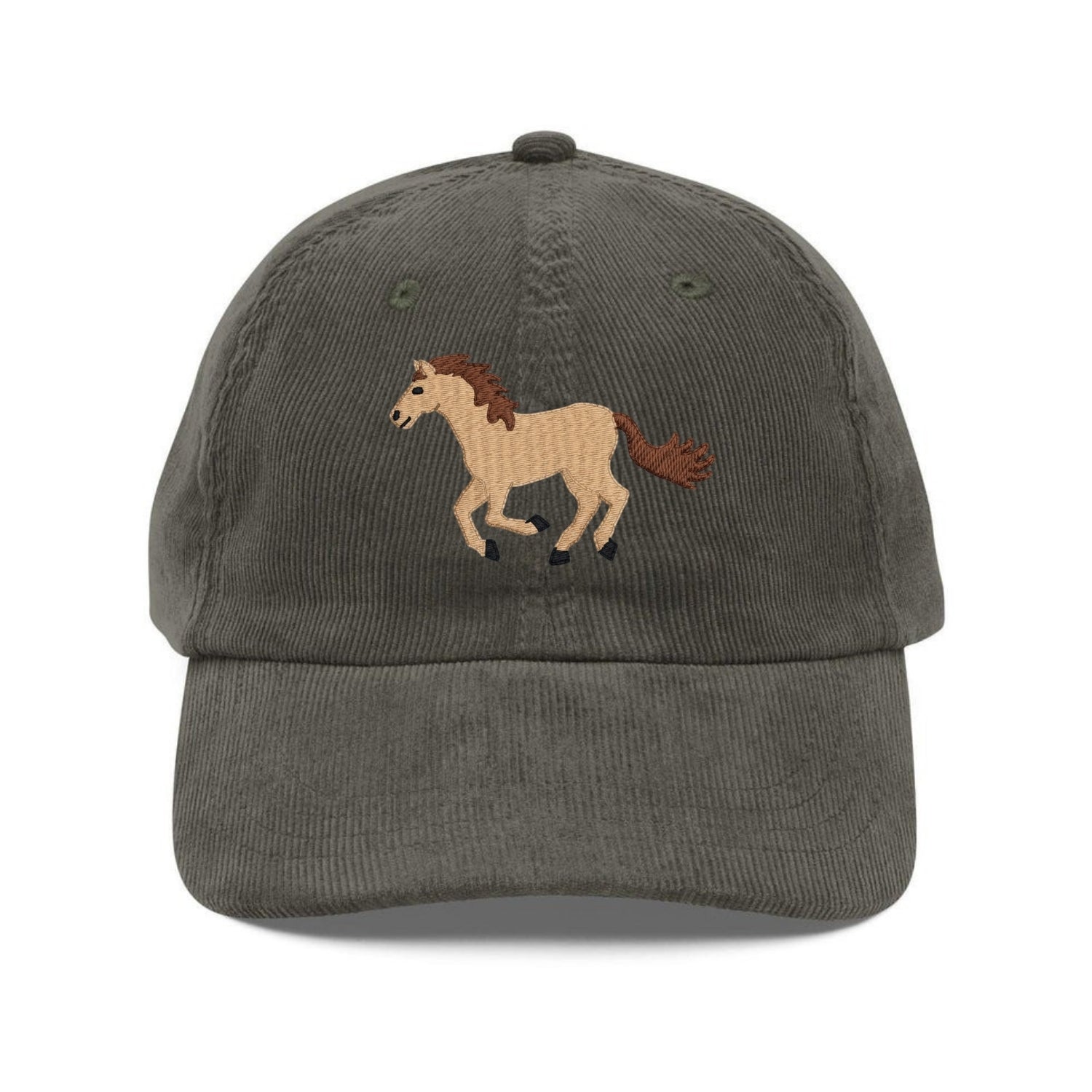 Custom Embroidered Horse Running Brown Hat