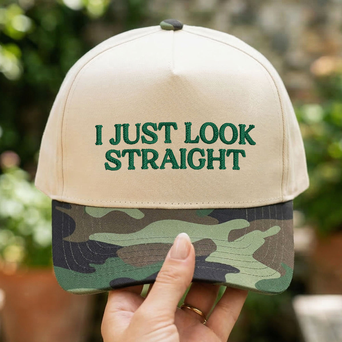Custom Embroidered I Just Look Straight Snapback Hat
