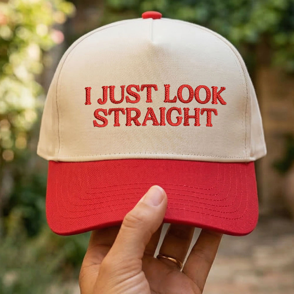 Custom Embroidered I Just Look Straight Snapback Hat