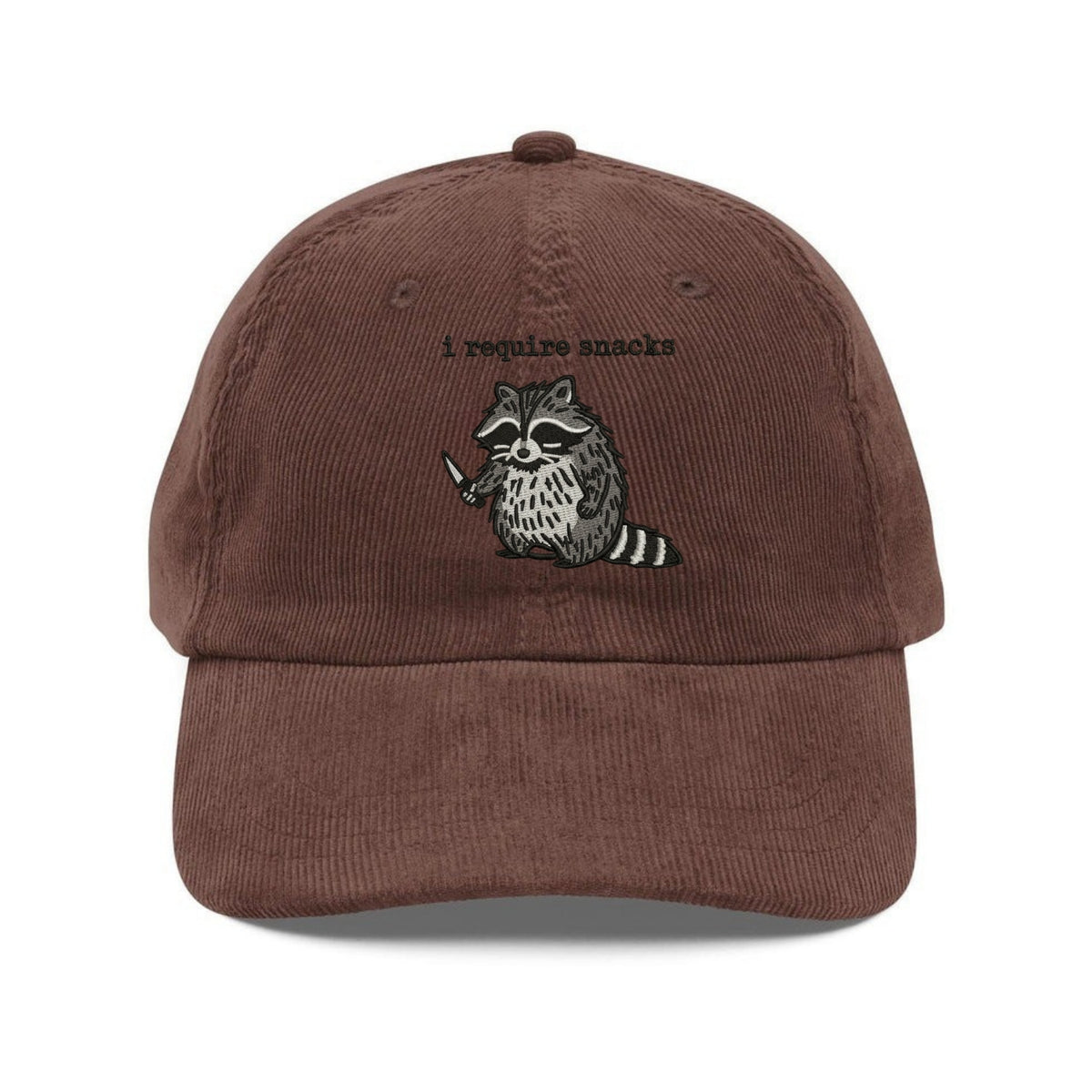 Custom Embroidered I Require Snacks Hat