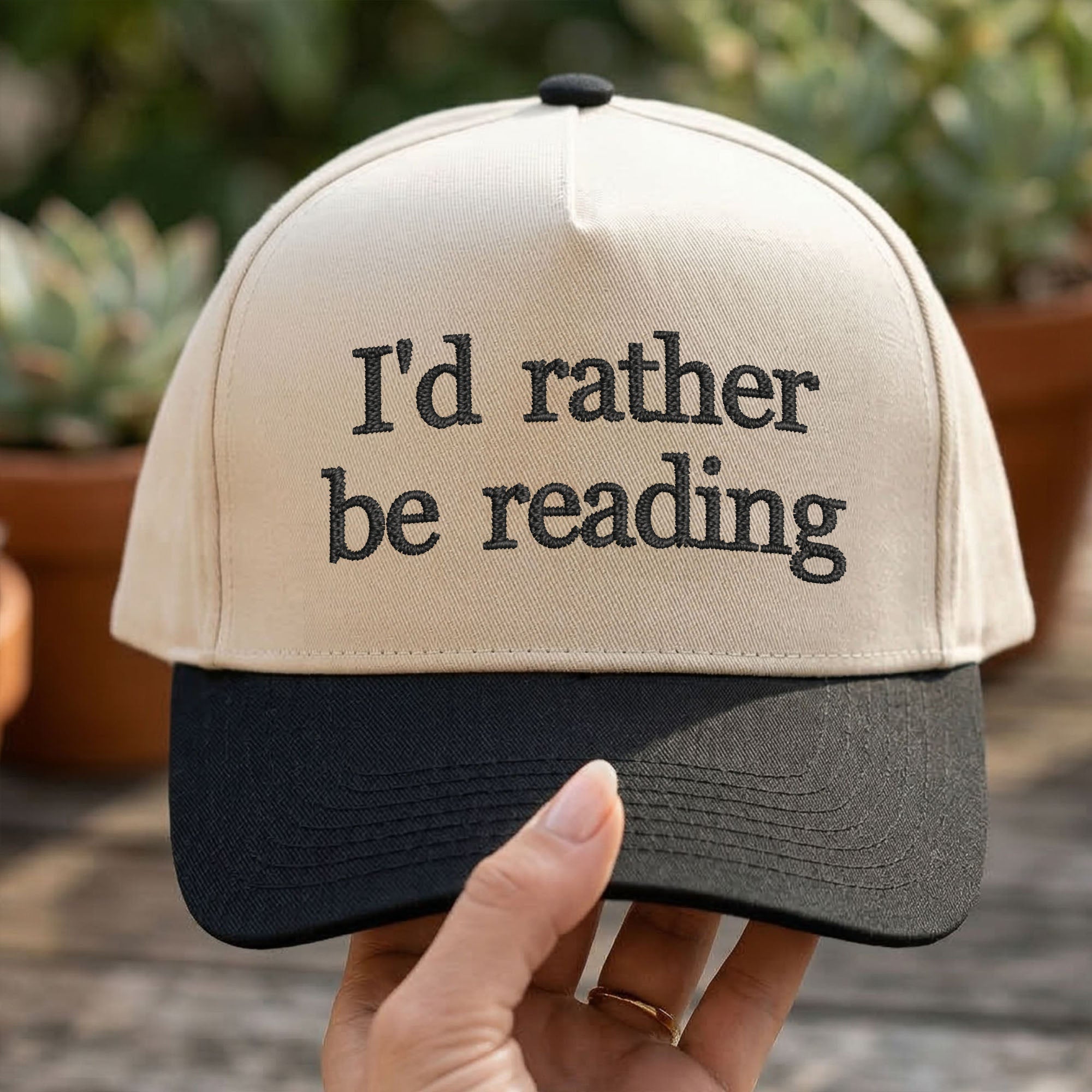 Custom Embroidered I'd Rather Be Reading Snapback Hat