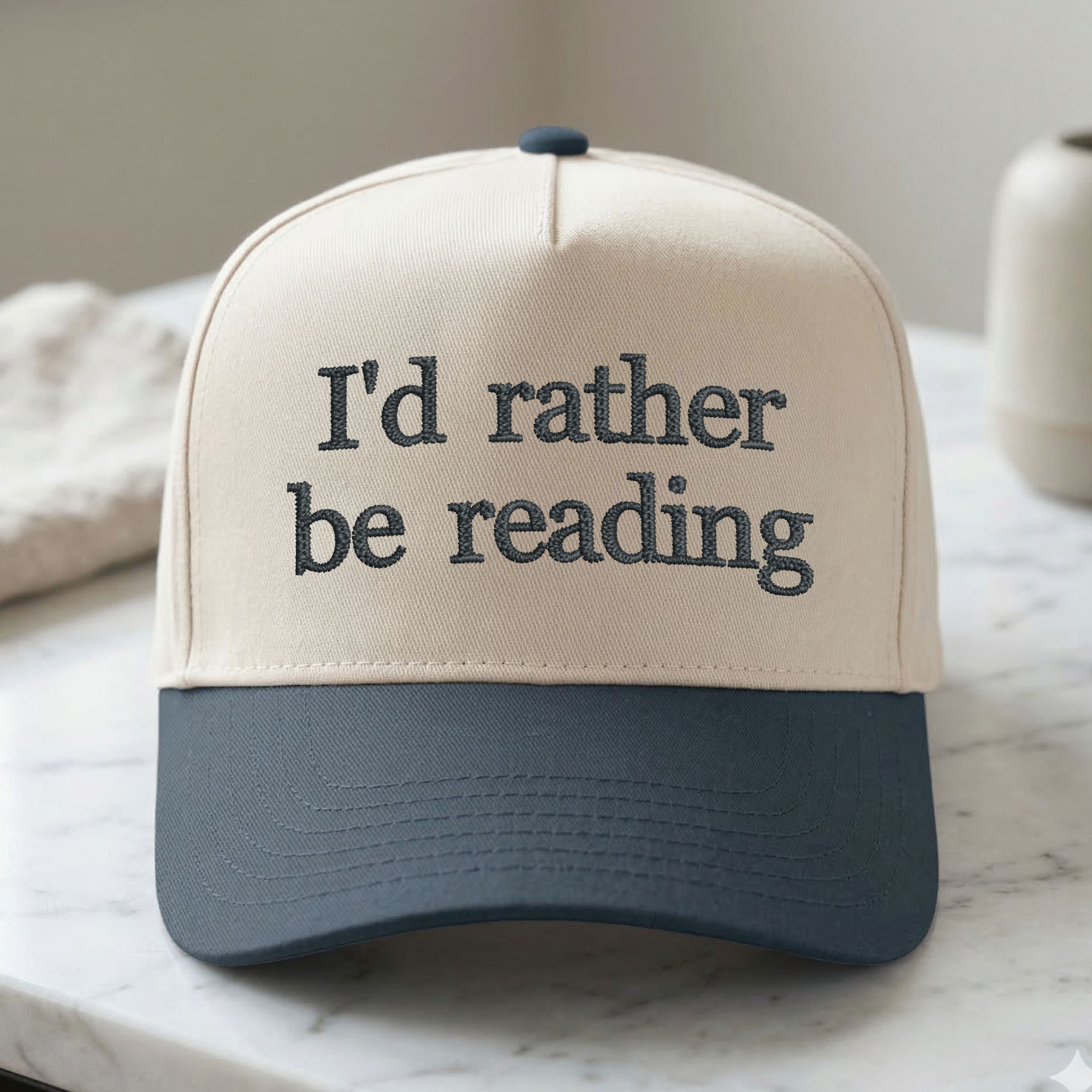 Custom Embroidered I'd Rather Be Reading Snapback Hat