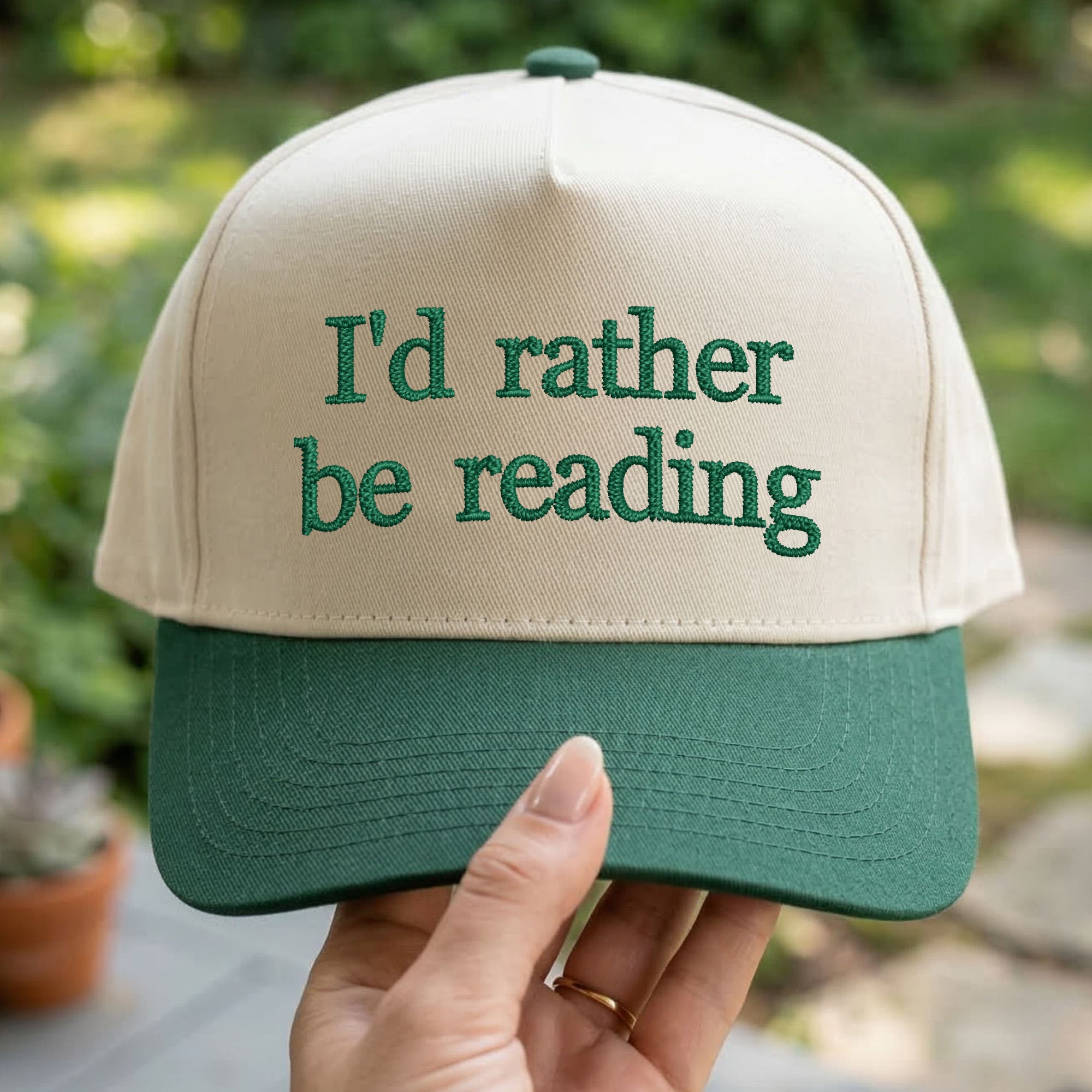 Custom Embroidered I'd Rather Be Reading Snapback Hat