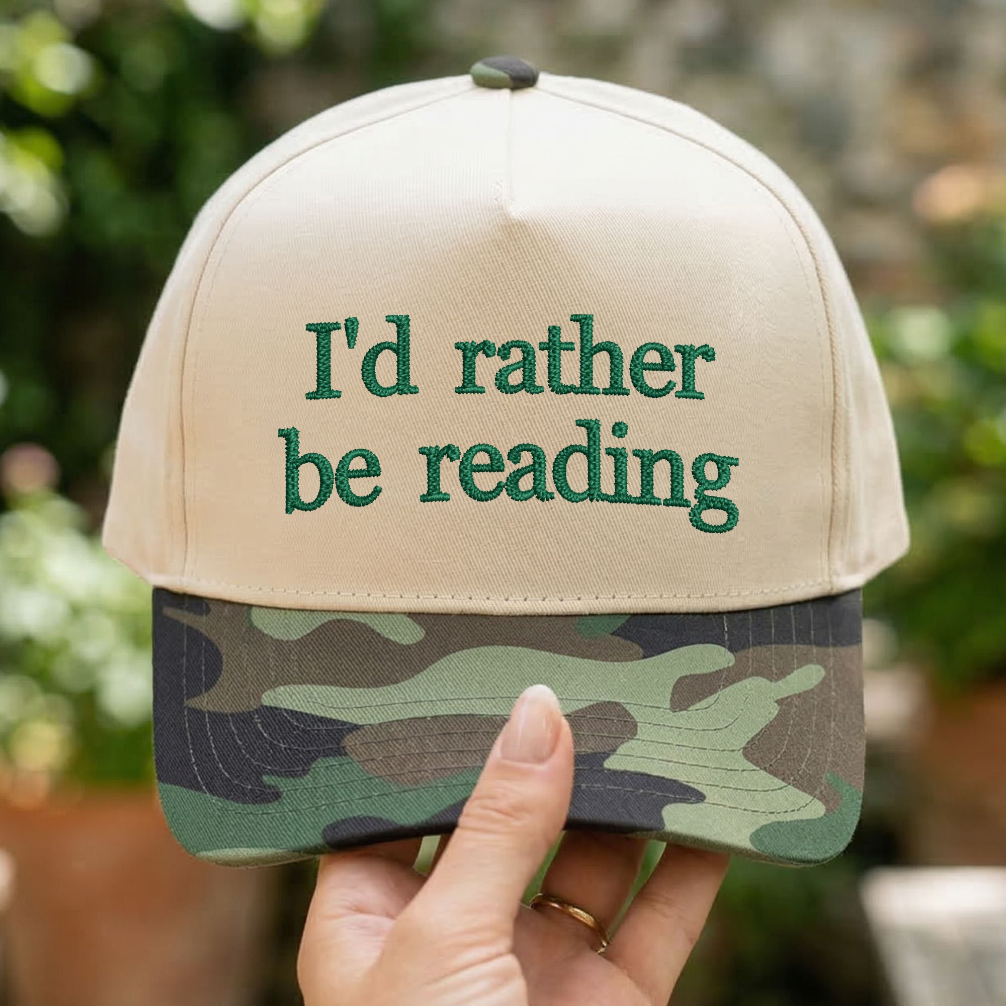 Custom Embroidered I'd Rather Be Reading Snapback Hat