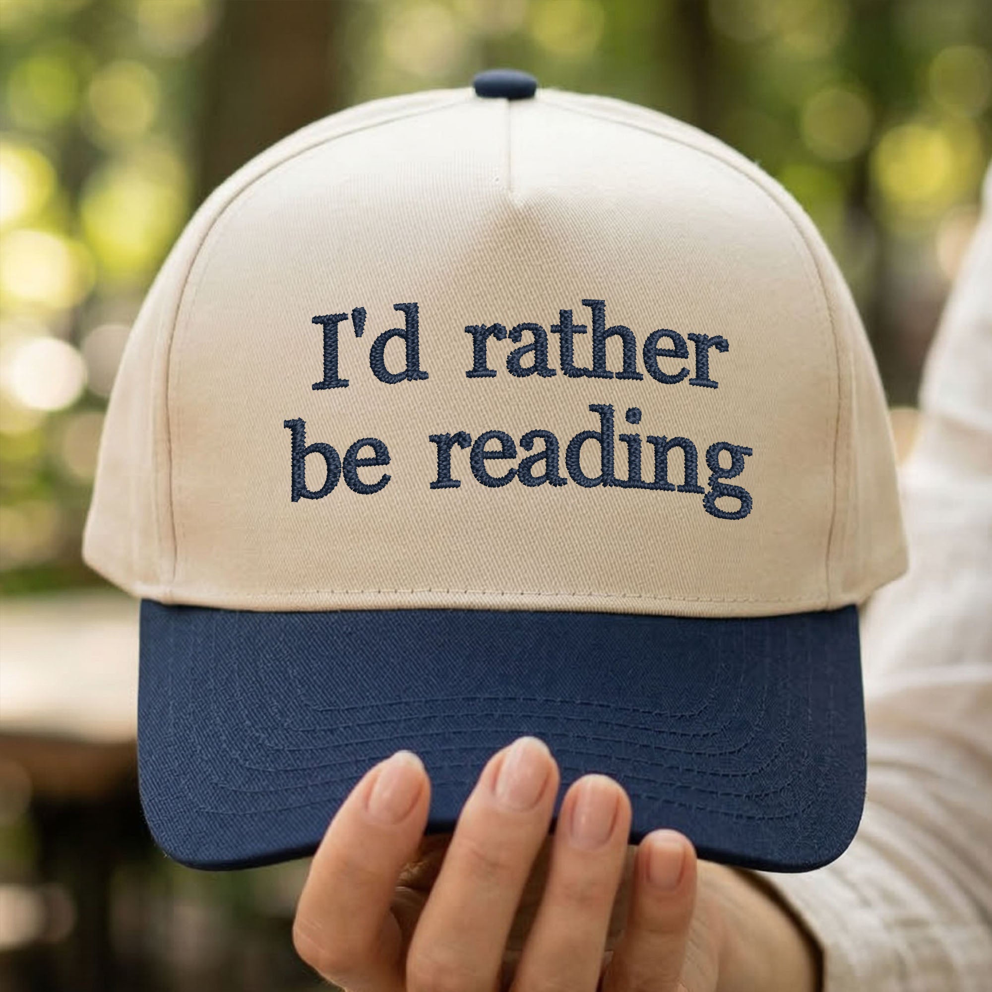 Custom Embroidered I'd Rather Be Reading Snapback Hat