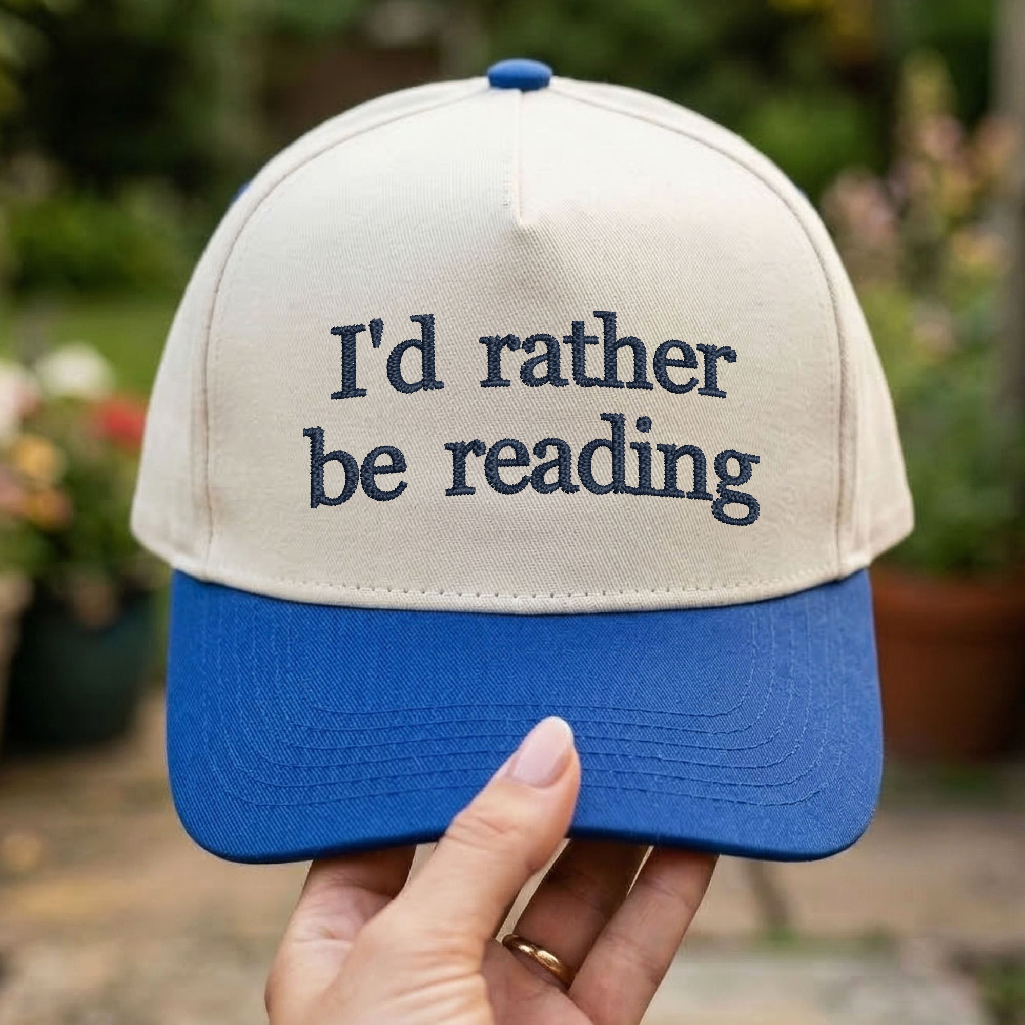 Custom Embroidered I'd Rather Be Reading Snapback Hat