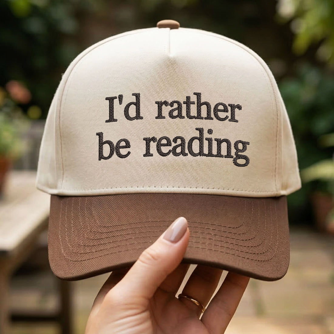 Custom Embroidered I'd Rather Be Reading Snapback Hat