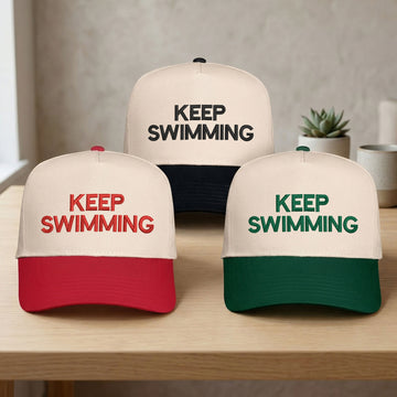 Custom Embroidered Keep Swimming Snapback Hat