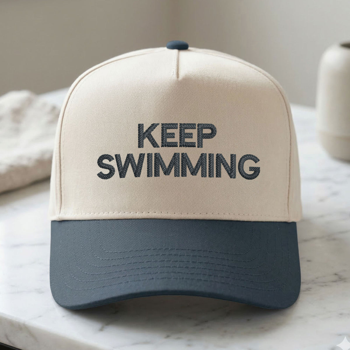 Custom Embroidered Keep Swimming Snapback Hat