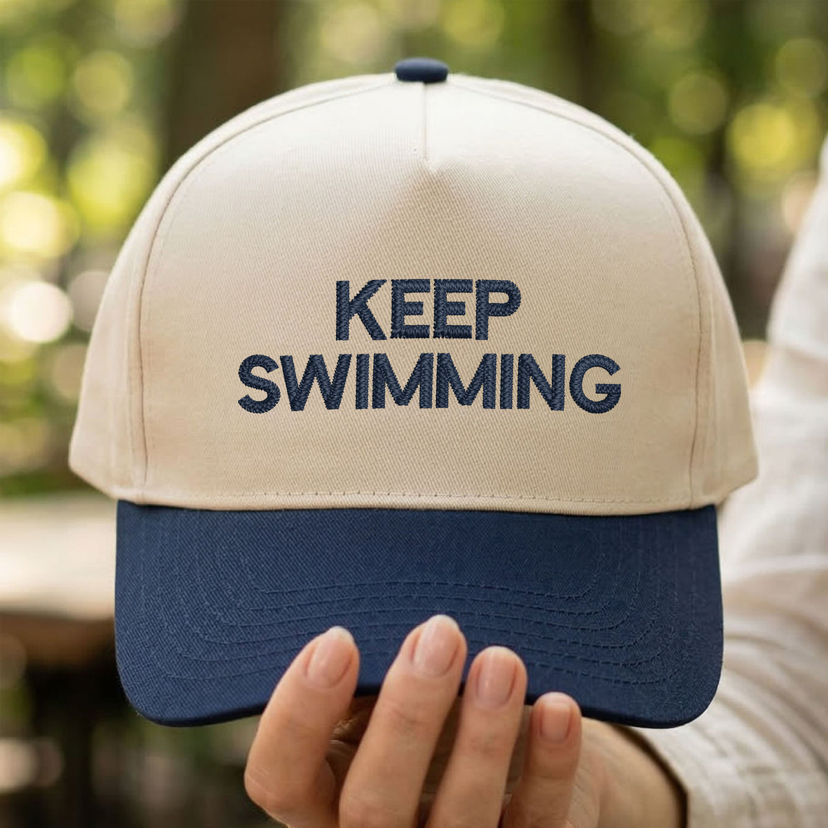 Custom Embroidered Keep Swimming Snapback Hat