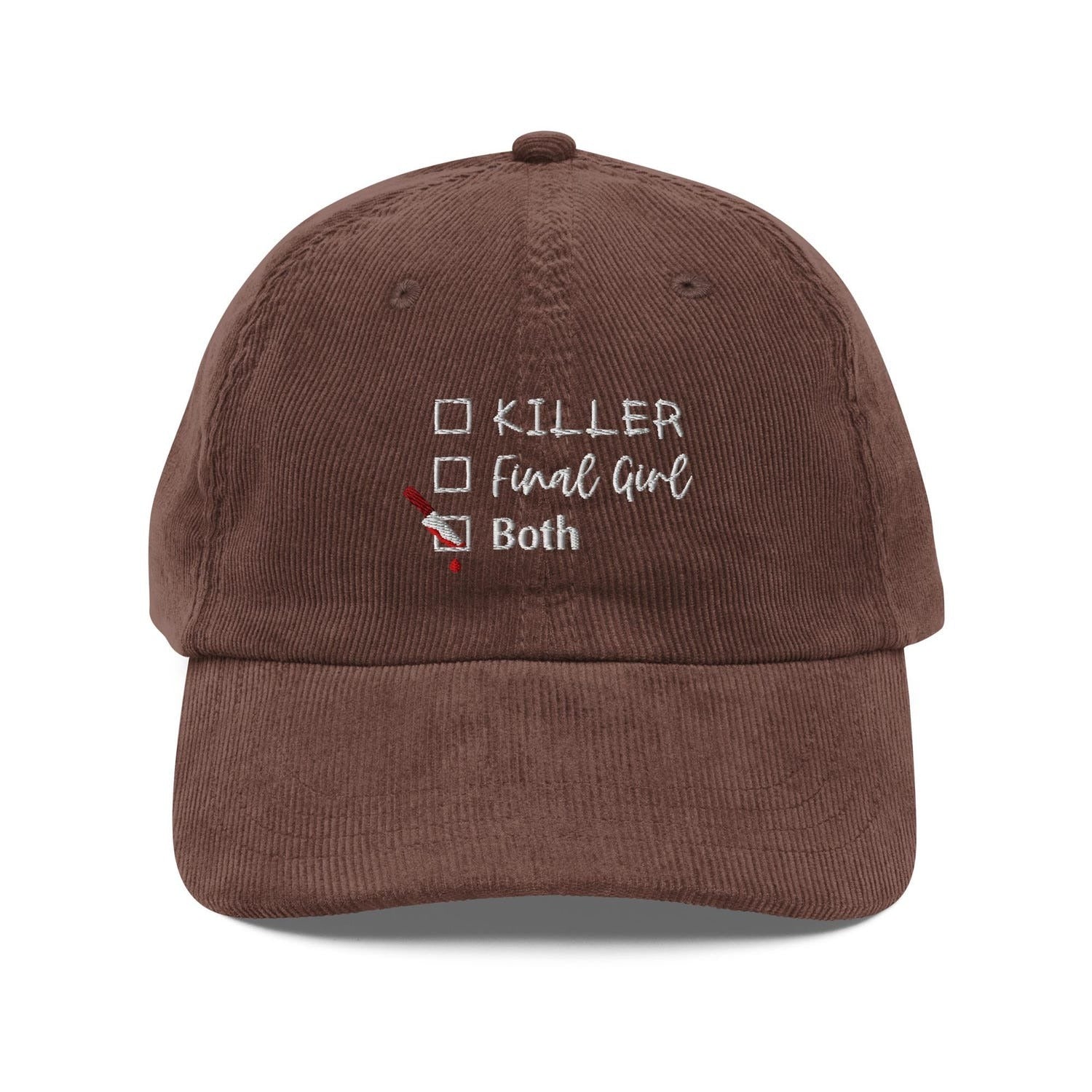 Custom Embroidered Killer, Final Girl, Both Hat