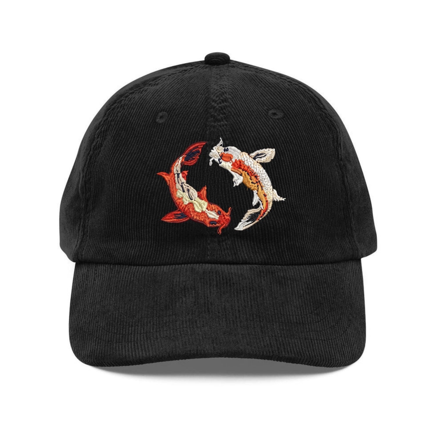 Custom Embroidered Koi Fish Hat - Yin Yang Koi Vintage Cap