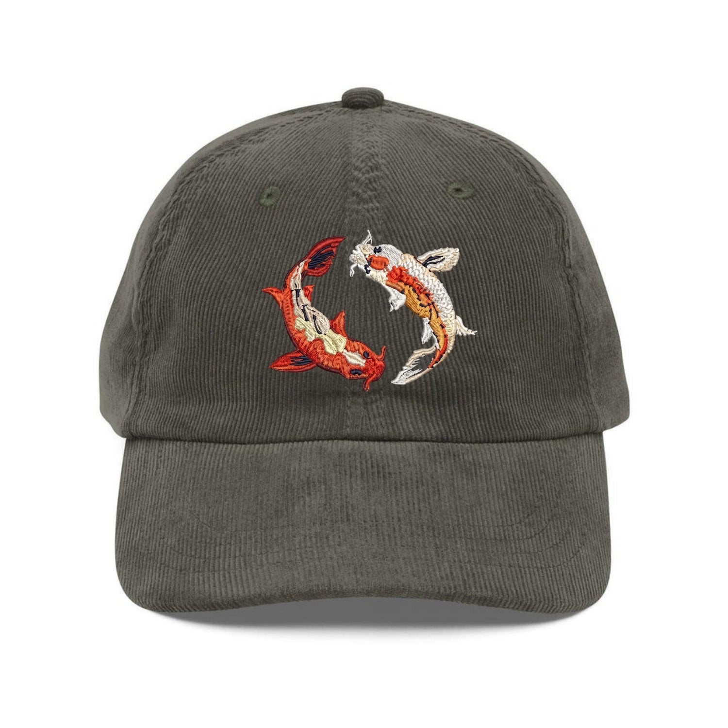 Custom Embroidered Koi Fish Hat - Yin Yang Koi Vintage Cap