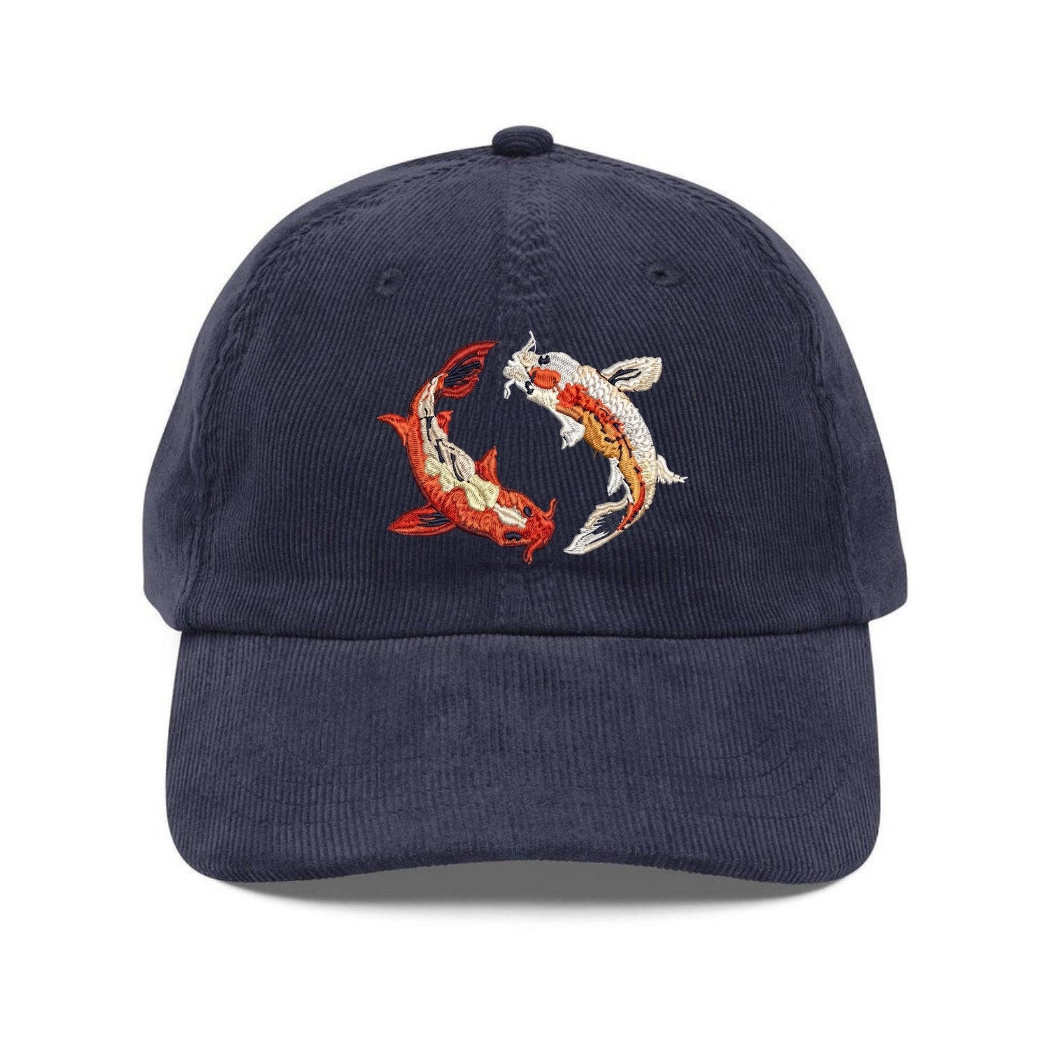 Custom Embroidered Koi Fish Hat - Yin Yang Koi Vintage Cap
