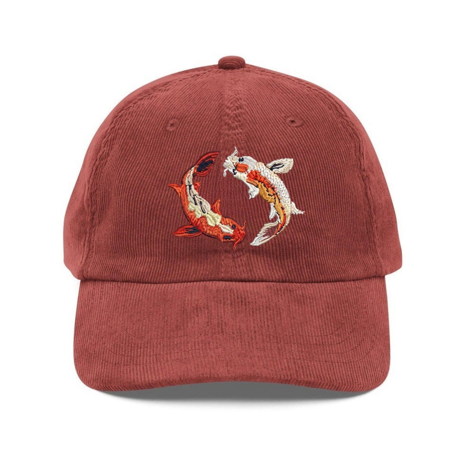Custom Embroidered Koi Fish Hat - Yin Yang Koi Vintage Cap