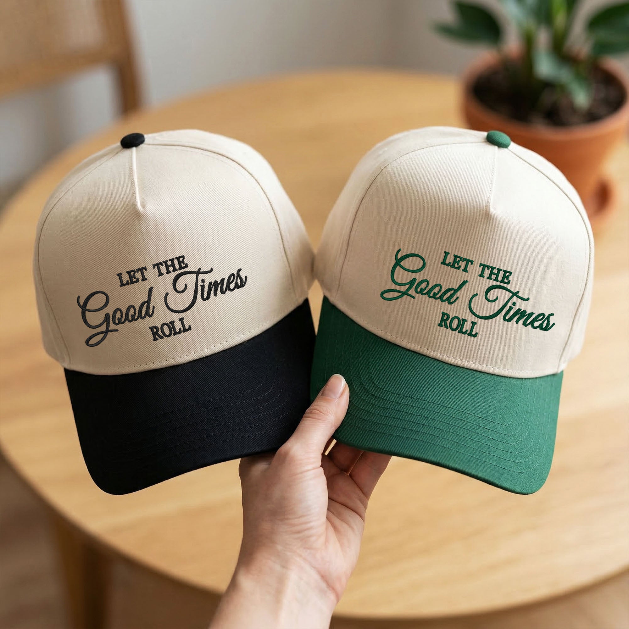 Custom Embroidered Let The Good Times Roll Snapback Hat